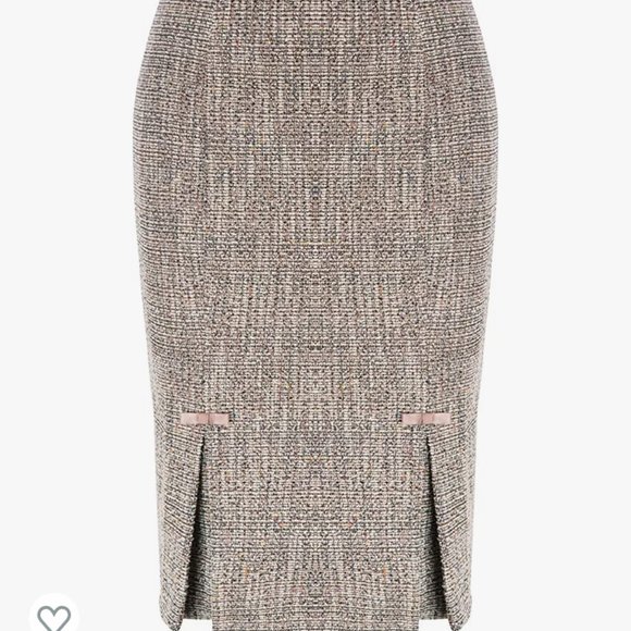 Belle Poque Dresses & Skirts - Midi High Waist Office Stretchy Pencil Skirt with Bow- Knot